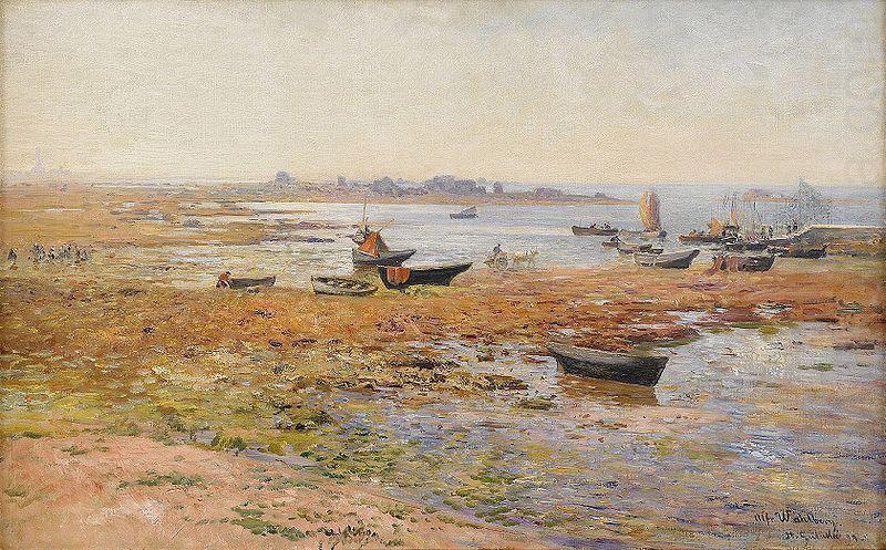 Alfred Wahlberg Fishing Boats at Saint Guenole china oil painting image